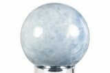 Polished Blue Calcite Sphere - Madagascar #239100-1